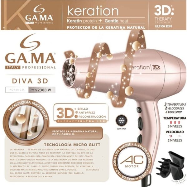 GAMA Secador Diva 3D Keration Chi 2300W