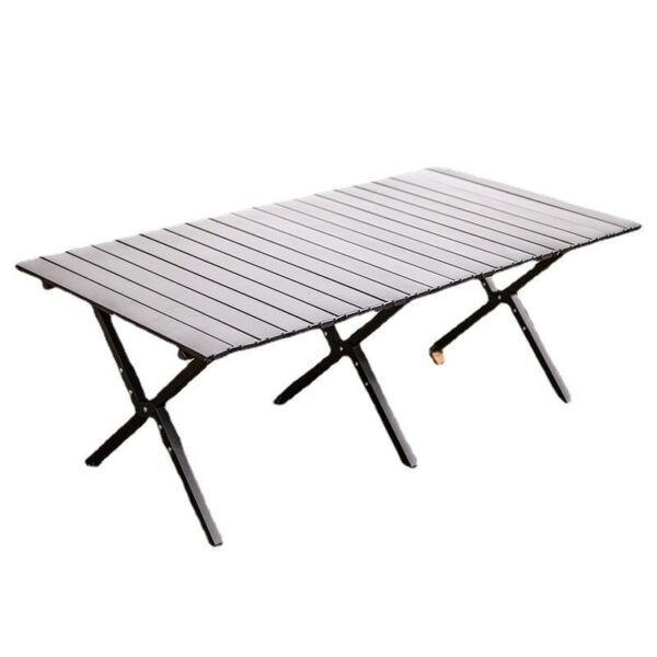 (Negro) Mesa Multiuso Plegable Portatil Camping Viaje 120*60cm