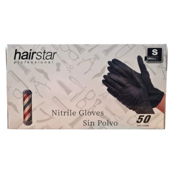 (S) HAIRSTAR Guante Nitrilo Negro 50 Unidades