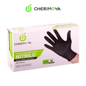 CHERIMOYA Guantes Negro Nitril 100 Unidades