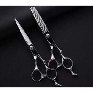 Set 2 Tijeras 6 Pulgadas Estilista Barbero Plata
