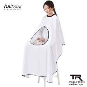 (Blanco) Capa Barbero Estilista Cubridor Cabello Corte