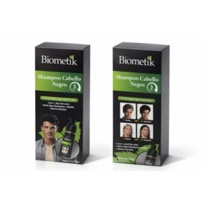 (Negro) Shampoo Biometik Cubre Canas Tinturador 400ml