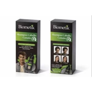 (Cafe Oscuro) Shampoo Biometik Cubre Canas Tinturador 400ml