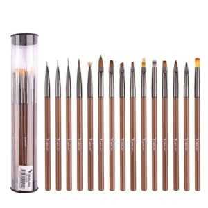 Venalisa Set Pinceles Cafe para Unas de 15 Pcs VL-019