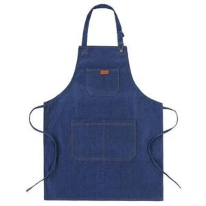 Delantal De Garzon Mezclilla Jeans Para Cocina Bar Hogar Color Azul(A001)
