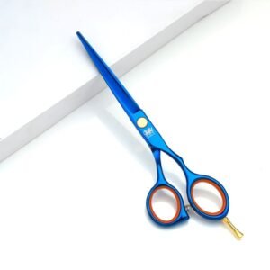 Profesional Tijeras Filo Navaja Estilista Barbero Peluquero Peine Color Azul 6.0