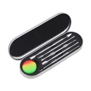 (Platado) Set De 5 Repujadores Para U?as Con Estuche Protector