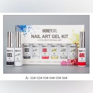 (1#) HoneyGirl Set Esmaltes Pinceles Para El Diseno De Unas 6 UND