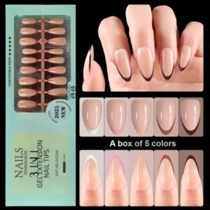 (FFC) Tips Para Unas Press On U?as Postizas Decoradas Kit De 15pcs