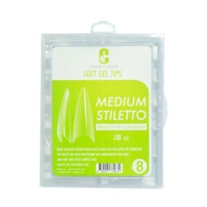 Clara Colors GEL Tips Prof. 120 Unid.Medium Stiletto Etiq.Verde Claro