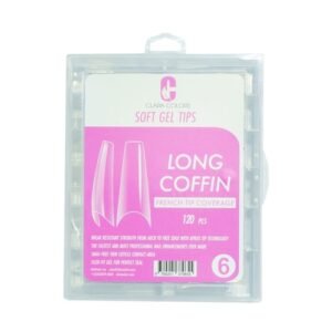Clara Colors GEL Tips Prof. 120 Unid.Long Coffin Etiq.Rosado