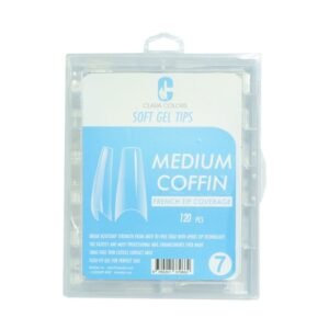 Clara Colors GEL Tips Prof. 120 Unid.Medium Coffin Etiq.Azul Claro
