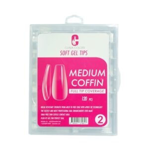 Clara Colors GEL Tips Prof. 120 Unid.Medium Coffin Etiq.Fucsia