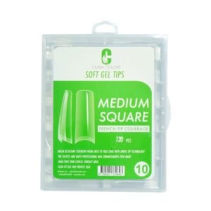 Clara Colors GEL Tips Prof. 120 Unid.Medium Square Etiq.Verde Oscuro