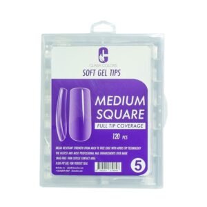Clara Colors GEL Tips Prof. 120 Unid.Medium Square Etiq.Azul Oscuro