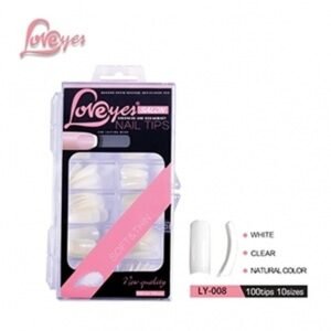 (Blanco)Loveyes Nail Tips de 100 Unidades LY-008