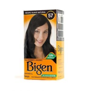 (#57) Bigen Tinte Permanente Polvo Negro Suave Natural