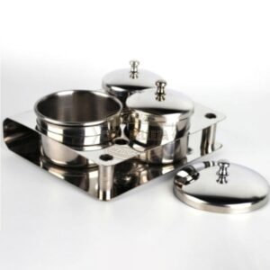 Set 3 Vaso Acero inoxidable Para Manicure JL-03