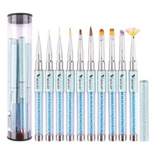 Venalisa Set Pinceles Azul para Uas de 10 Pcs VL-020