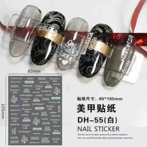 Nail Stickers Letras de Arte - Blanca (9 Unidad Diferecia Modelos)