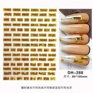 Nail Stickers Letras Laser ( 9 Unidad Diferecia Modelos )