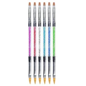 Set 6 Pinceles Doble para Diseno Acrilico y Unas Gel