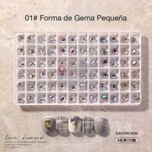 (01#)Diamante Imitacion de Colores - Forma de Gema Pequena