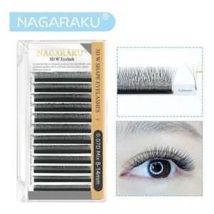 NAGARAKU Blister W 3 D Mixto & Medida Pesta?as Prearmadas(0.07D Mix 8-14mm)