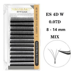 NAGARAKU Extensi??nes De Pesta?as W Shape 4d (00.7D Mix 8-14mm)