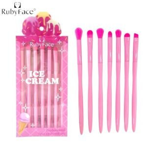 (Rosado)RubyFace Set Brocha Maquillaje Para Ojos De 7 Piezas