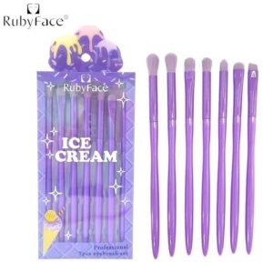 (Morado)RubyFace Set Brocha Maquillaje Para Ojos De 7 Piezas
