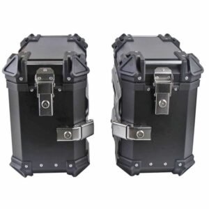 (Negro)Maletas Laterales Moto 38l Aluminio 1 Par Universales