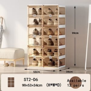 Zapatero Plegable Color Blanco 8 Unidades
