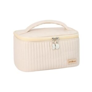 (Blanquecino) Bolso Cosmetiquero Organizador Maquillaje Para Viaje