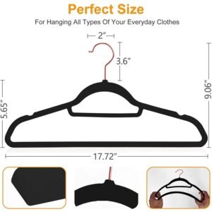 (Negro) pack 30 Esponjosos colgadores ganchos perchero ropa