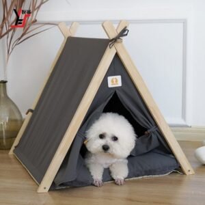 (Gris) Casa Para Gatos y perros chico Pethome