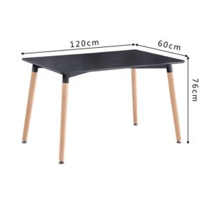 (Negro) Comedor Mesa Rectangular 120cm/60cm
