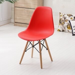 (Rojo) Set De 4 Sillas De Comedor Tulip Acolchadas