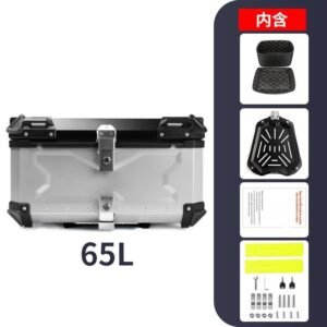 (Platino) Maleta Top Case Aluminio Moto 65 L, Black X-series