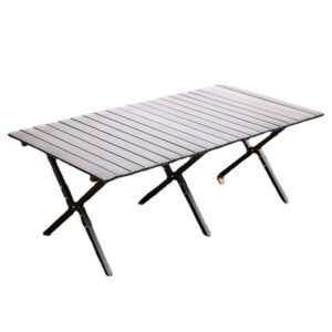 (Negro) Mesa Multiuso Plegable Portatil Camping Viaje 120*60cm