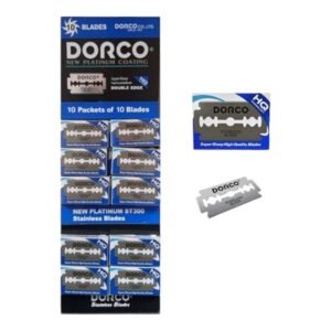 DORCO ST300 Azul New Platinium Coating Hojillas 100 unidades/200 usos
