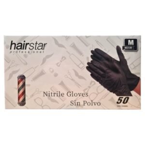 (M) HAIRSTAR Guante Nitrilo Negro 50 Unidades