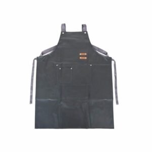 (Negro) Delantal Pechera Cuero Para Peluqueria Y Barberia