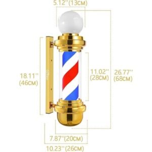 (Dorado 68) Letrero Con Bola Para Peluqueria 68cm