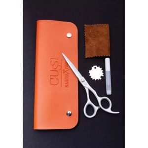Cussi Tijera Microdentada Profesional 6.0 Estilista, Barber Blanco Con plata ML05B-60L