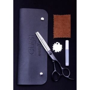 Cussi Tijera Escupidora Profesional 6.0 Estilista, Barber Negro Con plata ML03H-630