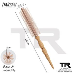 Cepillo Redonda Enrollable Con Mango De Madera 8#